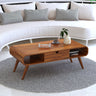 ELLEY Solid Sheesham Wood Coffee Table With One Drawer - 3 Years Warranty