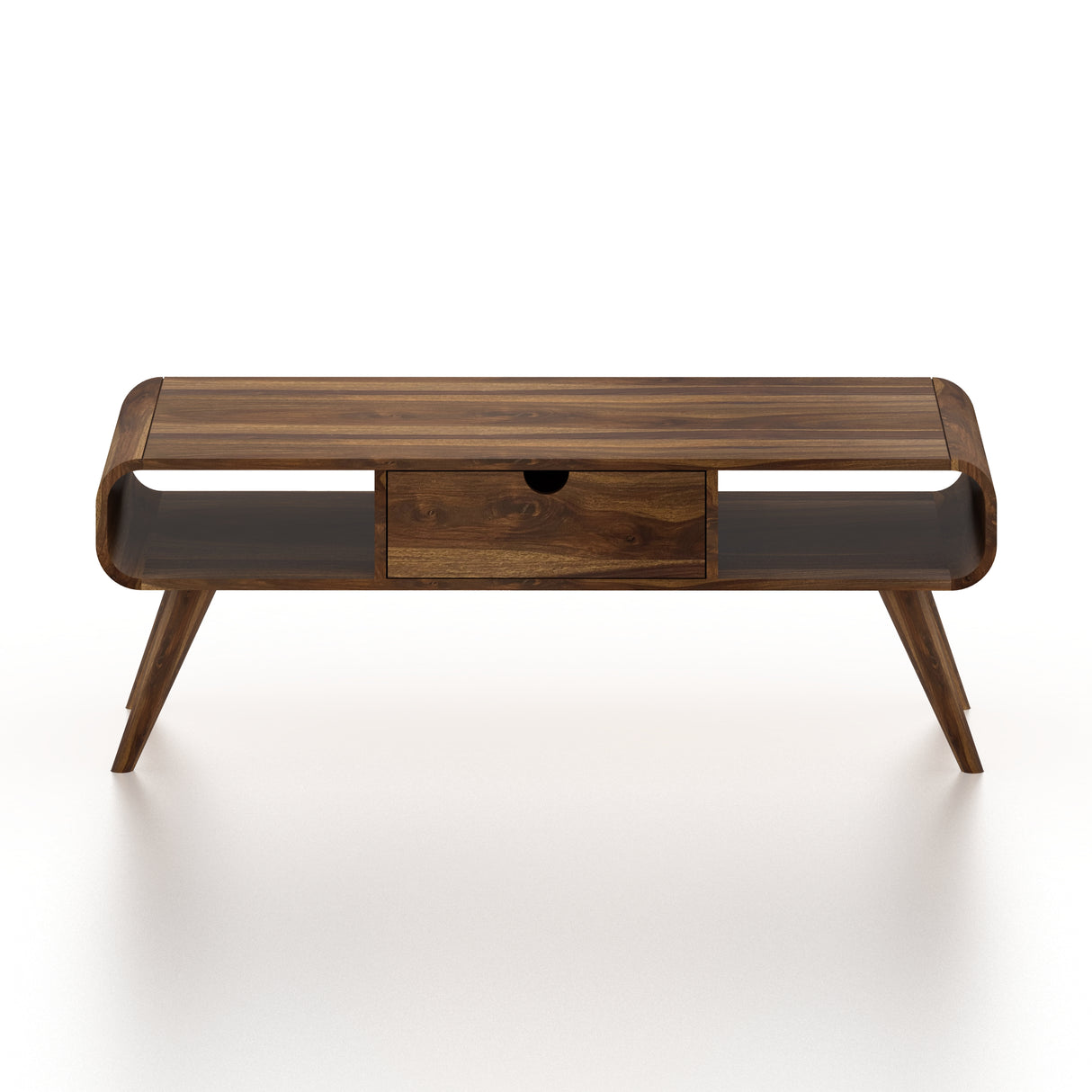 ELLEY Solid Sheesham Wood Coffee Table With One Drawer - 3 Years Warranty