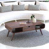 ELLEY Solid Sheesham Wood Coffee Table With One Drawer - 3 Years Warranty