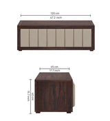 ROMEO Solid Sheesham Wood Coffee Table With Cushioning Design - 3 Years Warranty