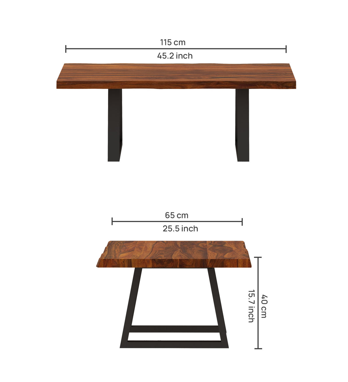 EDGE Solid Sheesham Wood Coffee Table - 3 Years Warranty