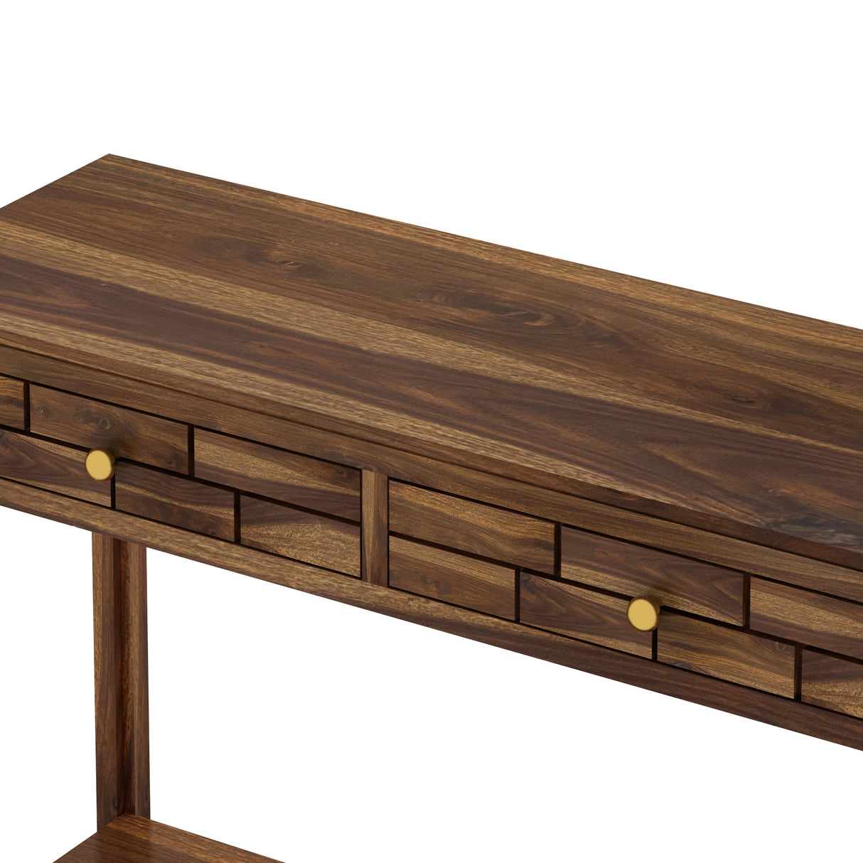 Italian Solid Sheesham Wood Console Table With Two Drawer - 3 Years Warranty