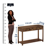 Italian Solid Sheesham Wood Console Table With Two Drawer - 3 Years Warranty