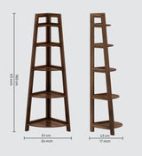 Italian Solid Sheesham Wood Corner Shelf - 3 Years Warranty