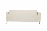 CUBA Three Seater Upholstered Sofa Velvet - 12 Months Warranty - Beige Swed