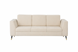 CUBA Three Seater Upholstered Sofa Velvet - 12 Months Warranty - Beige Swed