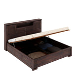 Maharaja Groove Solid Sheesham Wood Bed with Hydraulic Box and Headboard Storage - 3 years Warranty