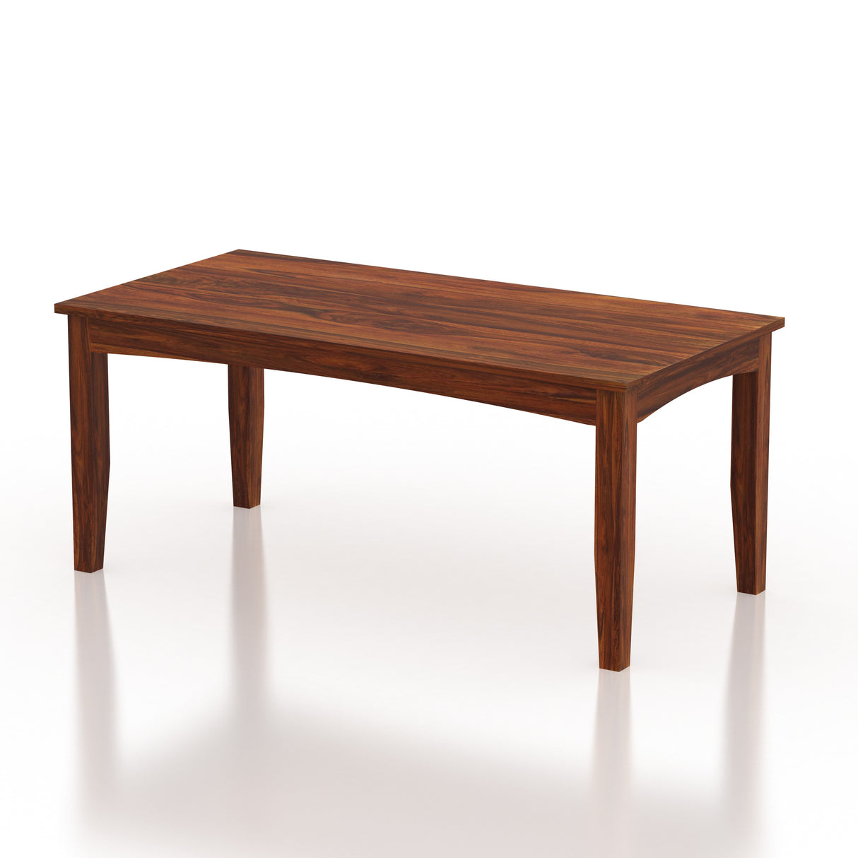 Crown Solid Sheesham Wood 6 Seater Dining Table Set With Bench - 3 Years Warranty