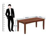 Crown Solid Sheesham Wood 6 Seater Dining Table Set With Bench - 3 Years Warranty