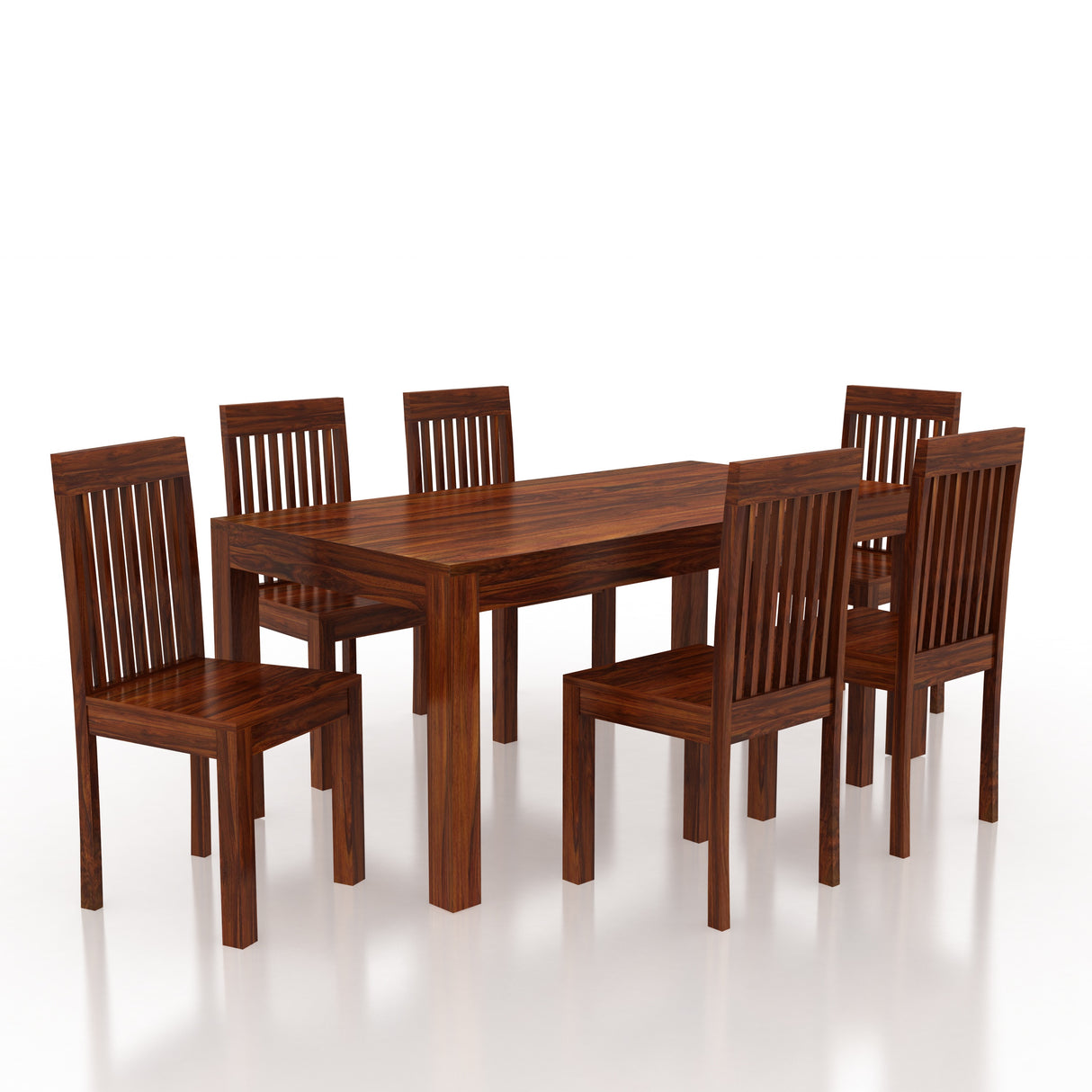 Latin Solid Sheesham Wood 6 Seater Dining Table Set - 3 Years Warranty