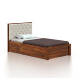 Decan Solid Sheesham Wood 4 Feet Bed With Box Storage - 3 Years Warranty