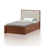 Decan Solid Sheesham Wood 4 Feet Bed With Box Storage - 3 Years Warranty