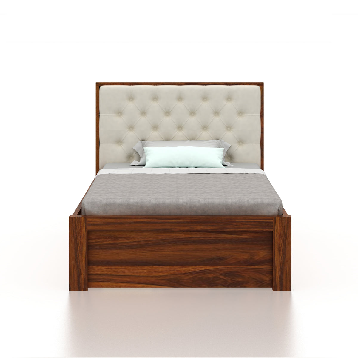 Decan Solid Sheesham Wood 4 Feet Bed With Box Storage - 3 Years Warranty