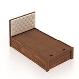 Decan Solid Sheesham Wood 4 Feet Bed With Box Storage - 3 Years Warranty