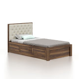 Decan Solid Sheesham Wood 4 Feet Bed With Box Storage - 3 Years Warranty
