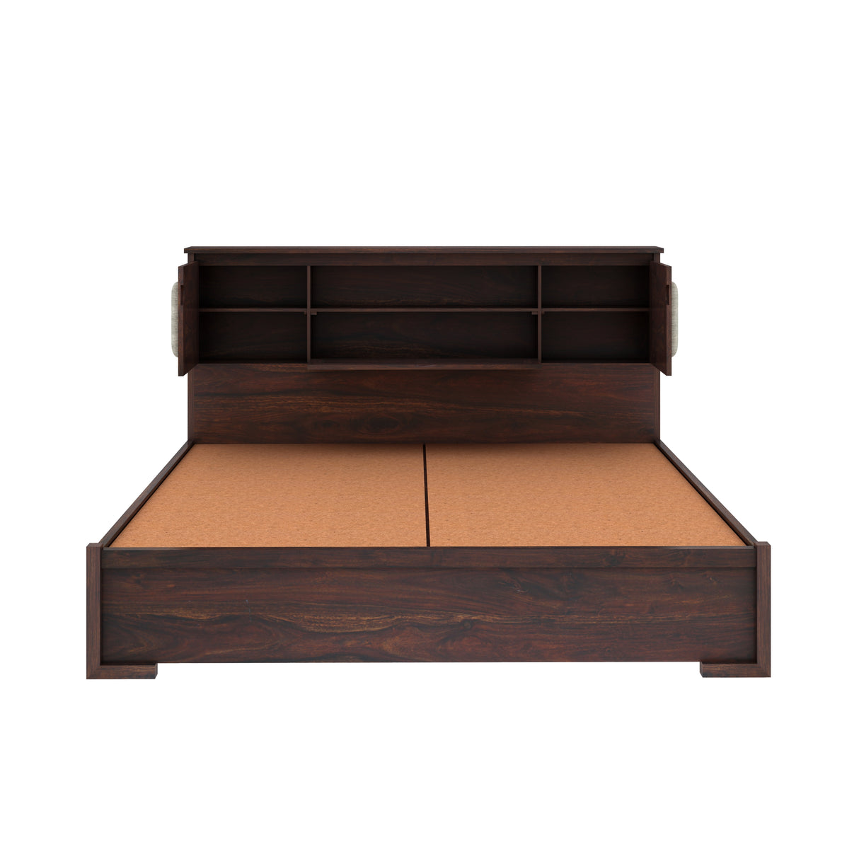 Maharaja Solid Sheesham Wood Bed with Headboard Storage - 3 Years Warranty