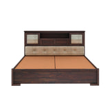 Maharaja Solid Sheesham Wood Bed with Headboard Storage - 3 Years Warranty
