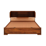 Maharaja Solid Sheesham Wood Bed with Hydraulic Box and Headboard Storage - 3 Years Warranty
