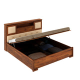 Maharaja Solid Sheesham Wood Bed with Hydraulic Box and Headboard Storage - 3 Years Warranty