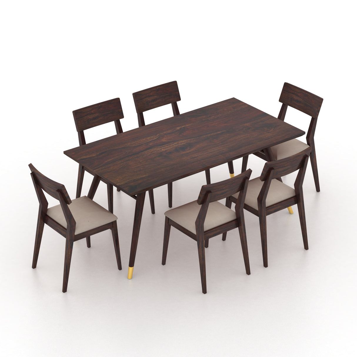 Elley Solid Sheesham Wood 6 Seater Dining Set - 3 Years Warranty