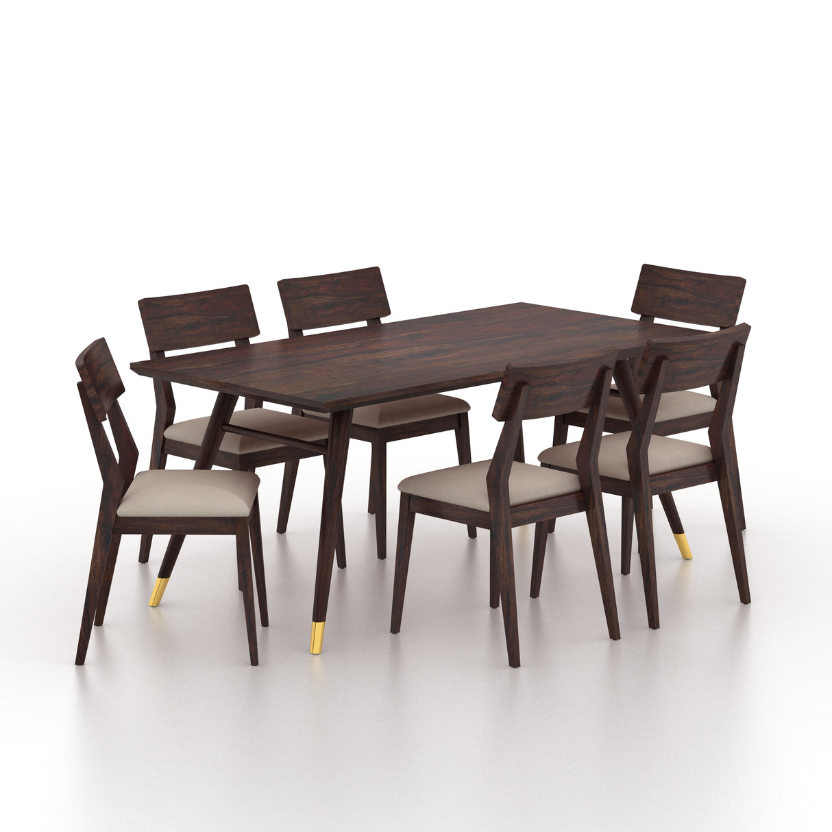 Elley Solid Sheesham Wood 6 Seater Dining Set - 3 Years Warranty