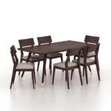 Elley Solid Sheesham Wood 6 Seater Dining Set - 3 Years Warranty