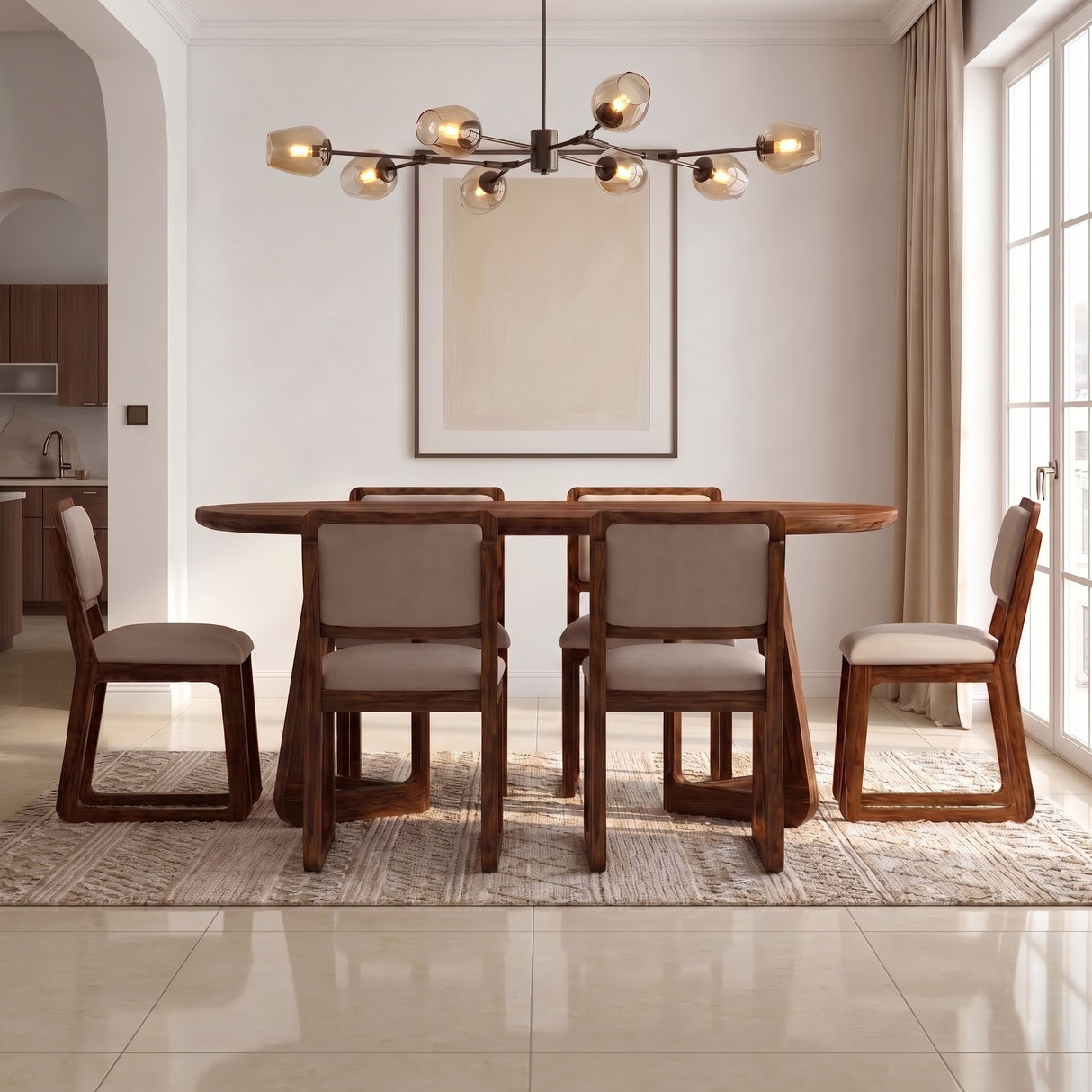 Peter Solid Sheesham Wood 6 Seater Dining Set - 3 Years Warranty