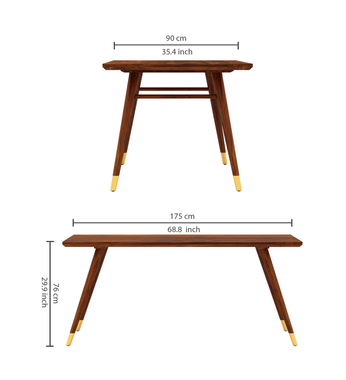 Elley Solid Sheesham Wood 6 Seater Dining Set - 3 Years Warranty