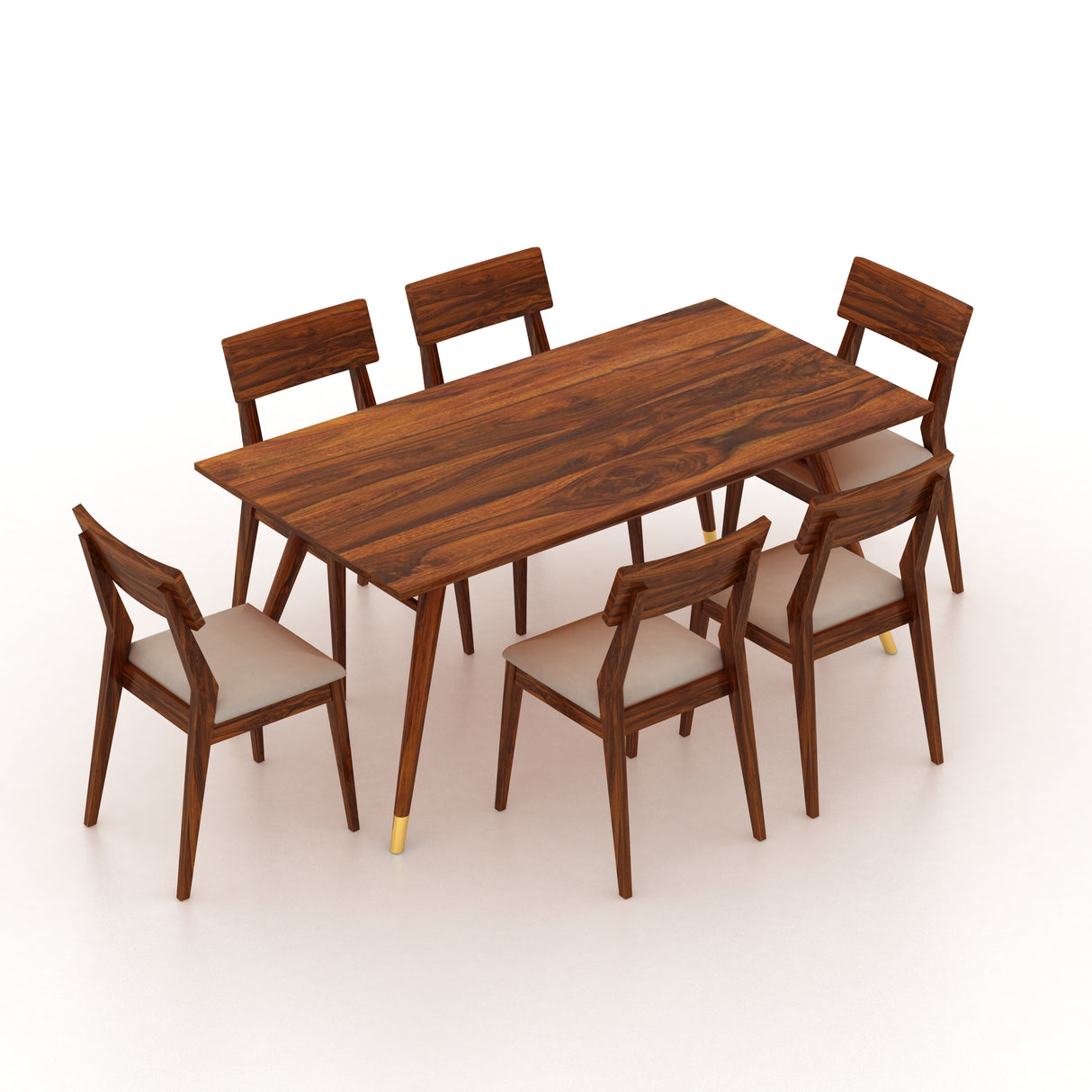 Elley Solid Sheesham Wood 6 Seater Dining Set - 3 Years Warranty