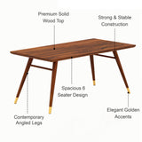 Elley Solid Sheesham Wood 6 Seater Dining Set - 3 Years Warranty