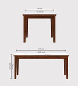 Watson Solid Sheesham Wood 6 Seater Dining Table - 3 Years Warranty