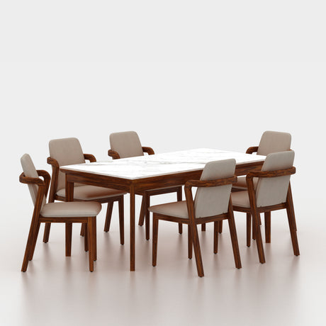 Watson Solid Sheesham Wood 6 Seater Dining Set - 3 Years Warranty