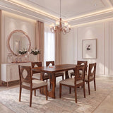 RAFEL Solid Sheesham Wood 6 Seater Dining Table Set - 3 Years Warranty