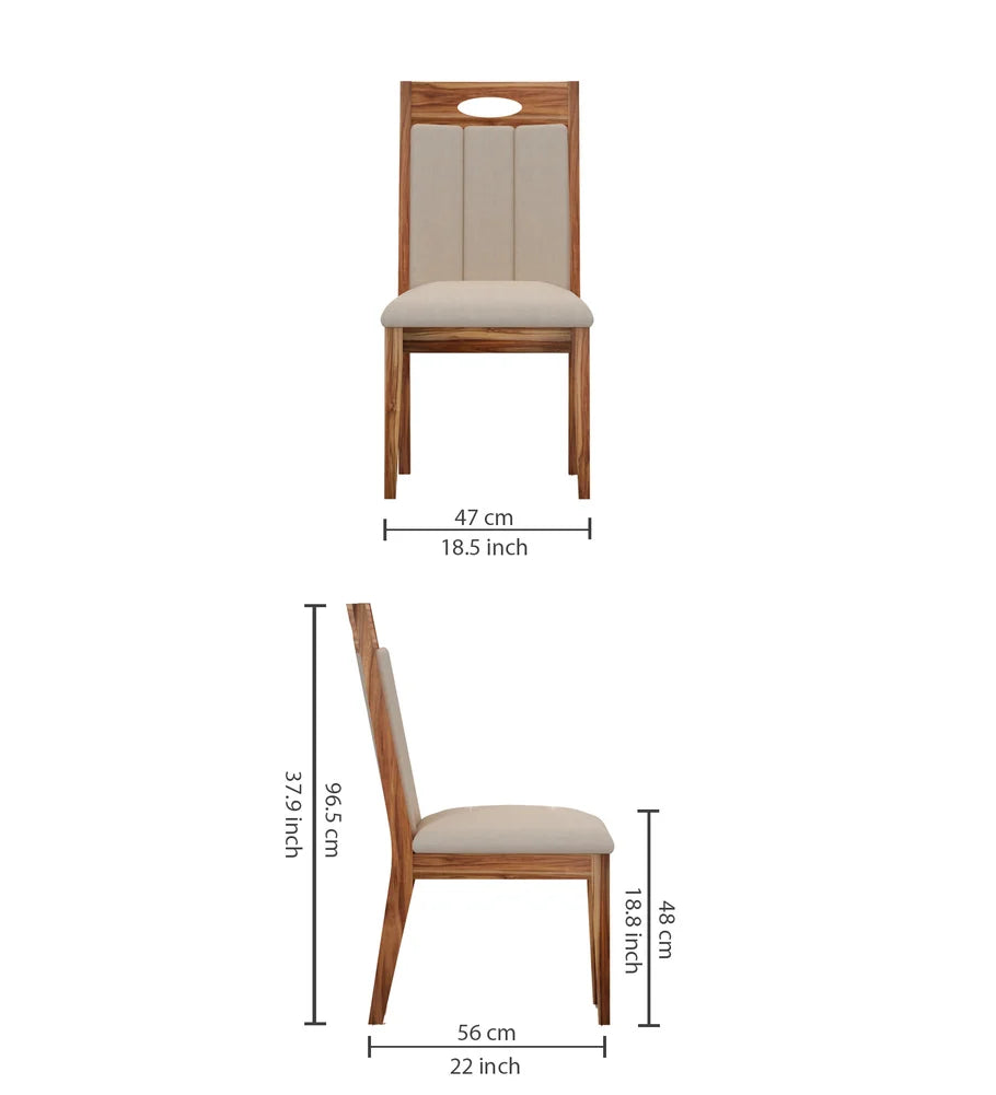 Genova Solid Acacia Wood Office/Study/Dining Chair - 3 Years Warranty