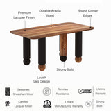Genova Solid Acacia Wood 6 Seater Dining Table Set - 3 Years Warranty