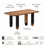 Genova Solid Acacia Wood 6 Seater Dining Table - 3 Years Warranty