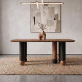 Genova Solid Acacia Wood 6 Seater Dining Table Set - 3 Years Warranty