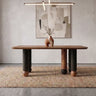 Genova Solid Acacia Wood 6 Seater Dining Table - 3 Years Warranty