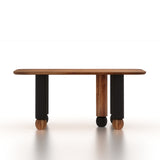 Genova Solid Acacia Wood 6 Seater Dining Table Set - 3 Years Warranty