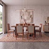 Genova Solid Acacia Wood 6 Seater Dining Table Set - 3 Years Warranty