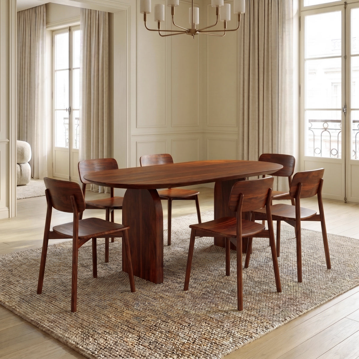 Hummer Solid Sheesham Wood 6 Seater Dining Set - 3 Years Warranty
