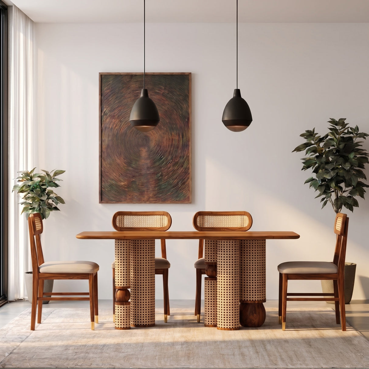 Naptune Solid Sheesham Wood 6 Seater Dining Set - 3 Years Warranty