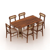 Naptune Solid Sheesham Wood 6 Seater Dining Set - 3 Years Warranty