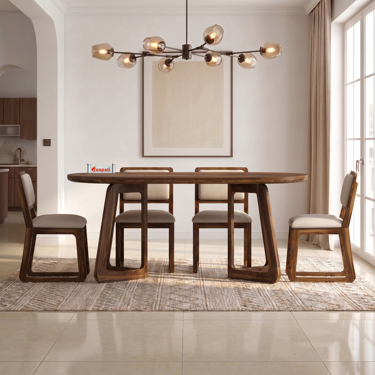 Peter Solid Sheesham Wood 6 Seater Dining Set - 3 Years Warranty
