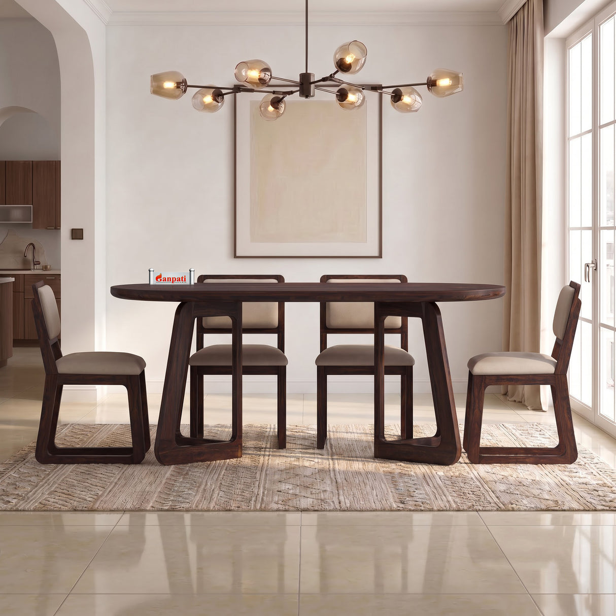 Peter Solid Sheesham Wood 6 Seater Dining Set - 3 Years Warranty
