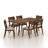 Elley Solid Sheesham Wood 6 Seater Dining Set - 3 Years Warranty