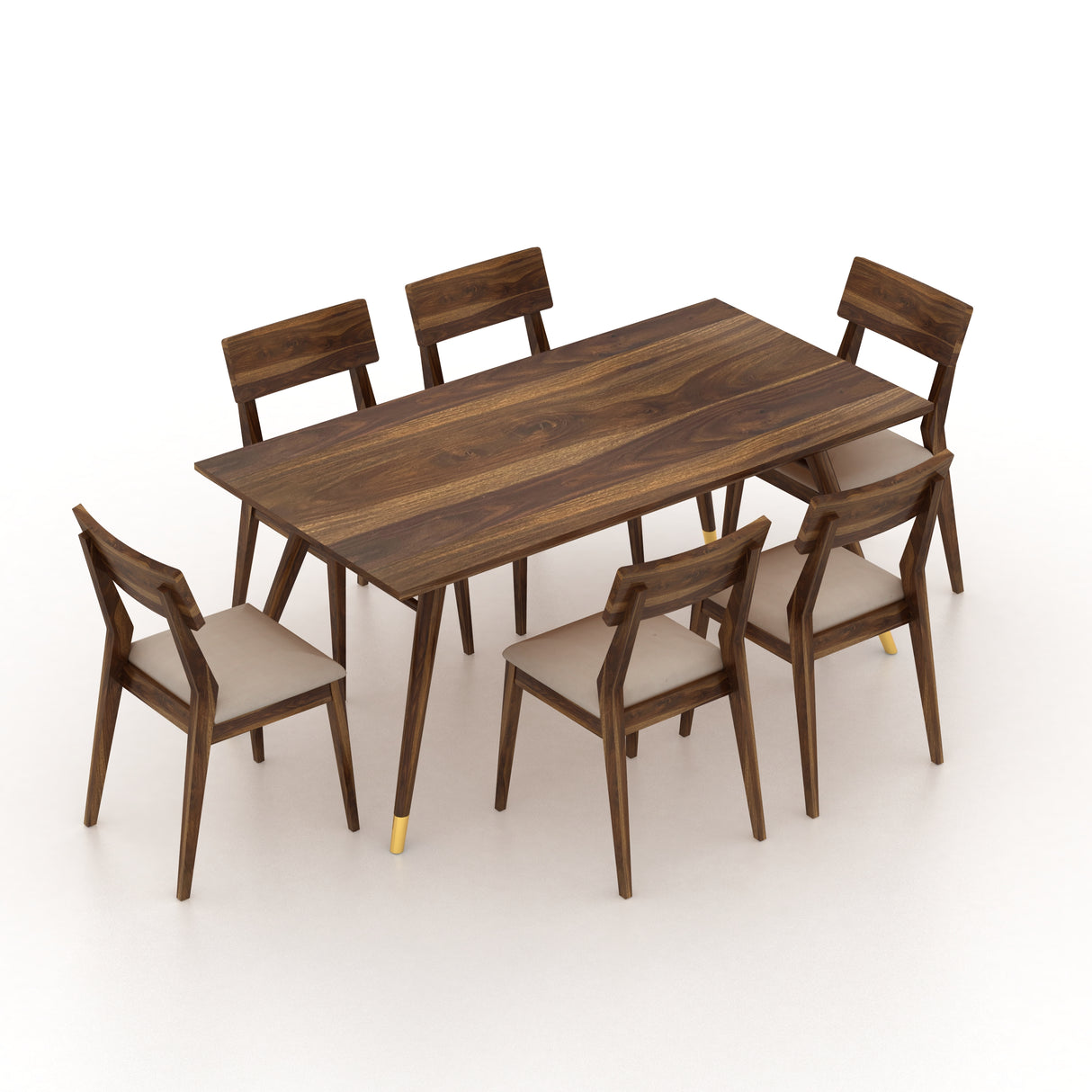 Elley Solid Sheesham Wood 6 Seater Dining Set - 3 Years Warranty