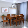 Swiss Solid Sheesham Wood 6 Seater Dining Table Set - 3 Years Warranty