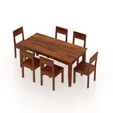 Swiss Solid Sheesham Wood 6 Seater Dining Table Set - 3 Years Warranty