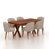 MARTIN Solid Sheesham Wood 6 Seater Dining Table Set - 3 Years Warranty